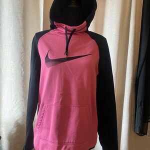 Nike Black and Pink Pullover Hoodie